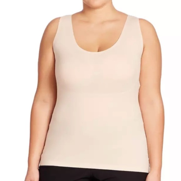 Spanx Sz 1X Thinstincts Tank Top In Brown Spandex Nylon Shapewear Layer - Picture 2 of 6
